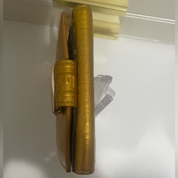 Fendi Zucchino Bifold Compact Wallet in gold metallic monogram; EUC - Picture 13 of 16